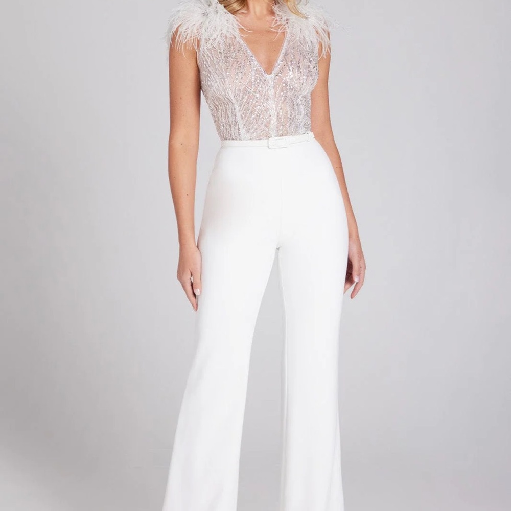 Nadine Merabi Elissa Jumsuit WHITE NWT